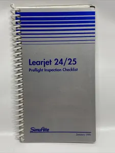 Learjet 24 & Lear jet 25 Preflight Inspection Checklist Handbook Manual